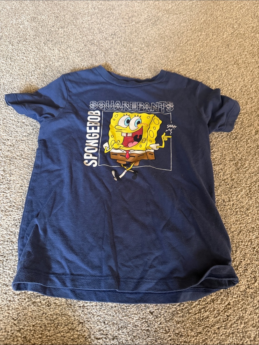 SpongeBob Squarepants Navy Blue Kids Short Sleeve Tee